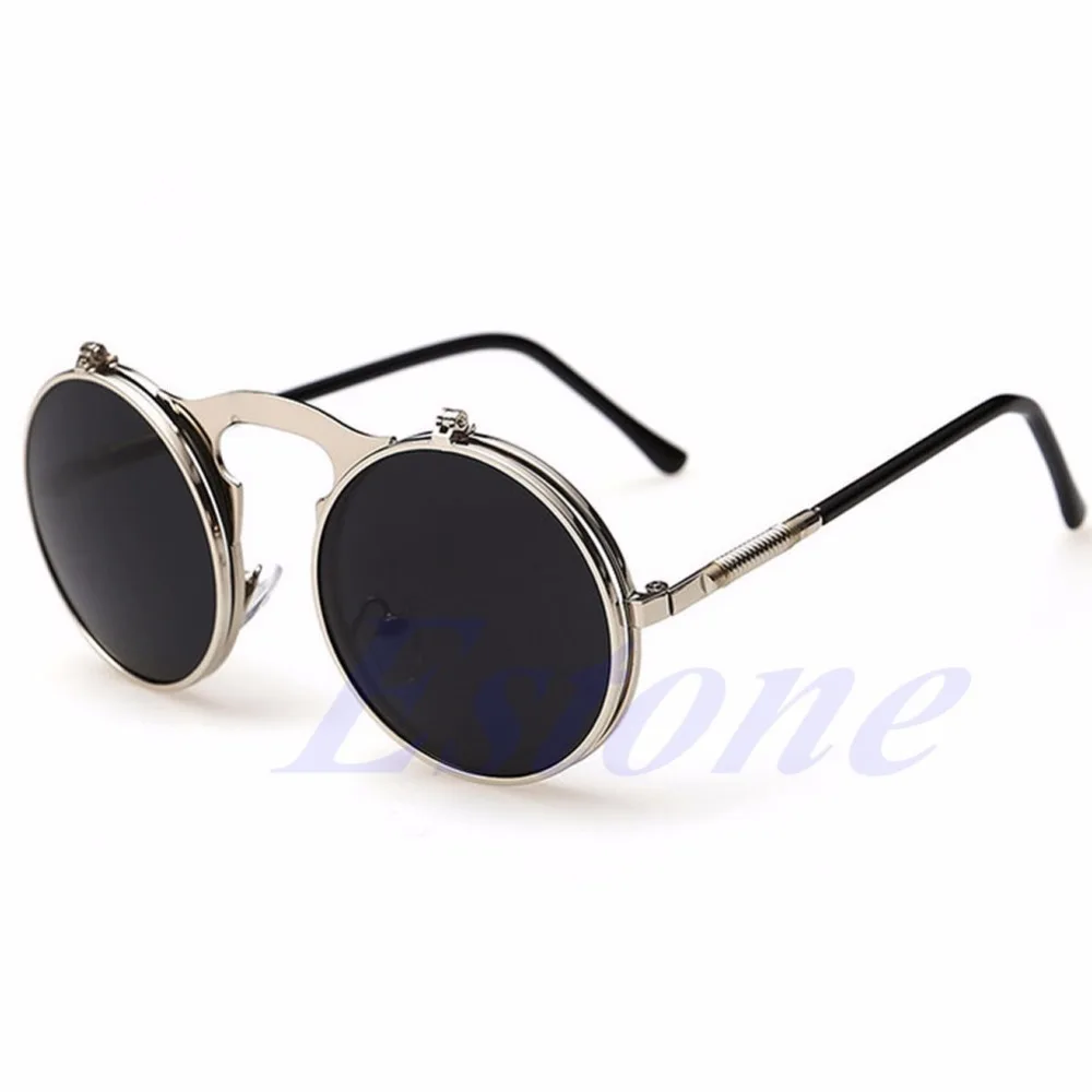 Солнцезащитные очки мужские женские круглые ретро стиль металлическая оправа с