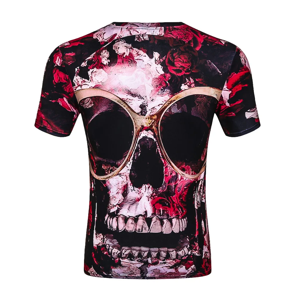 Новинка 2017 мужские футболки на Хэллоуин 3D принт короткий рукав круглый вырез