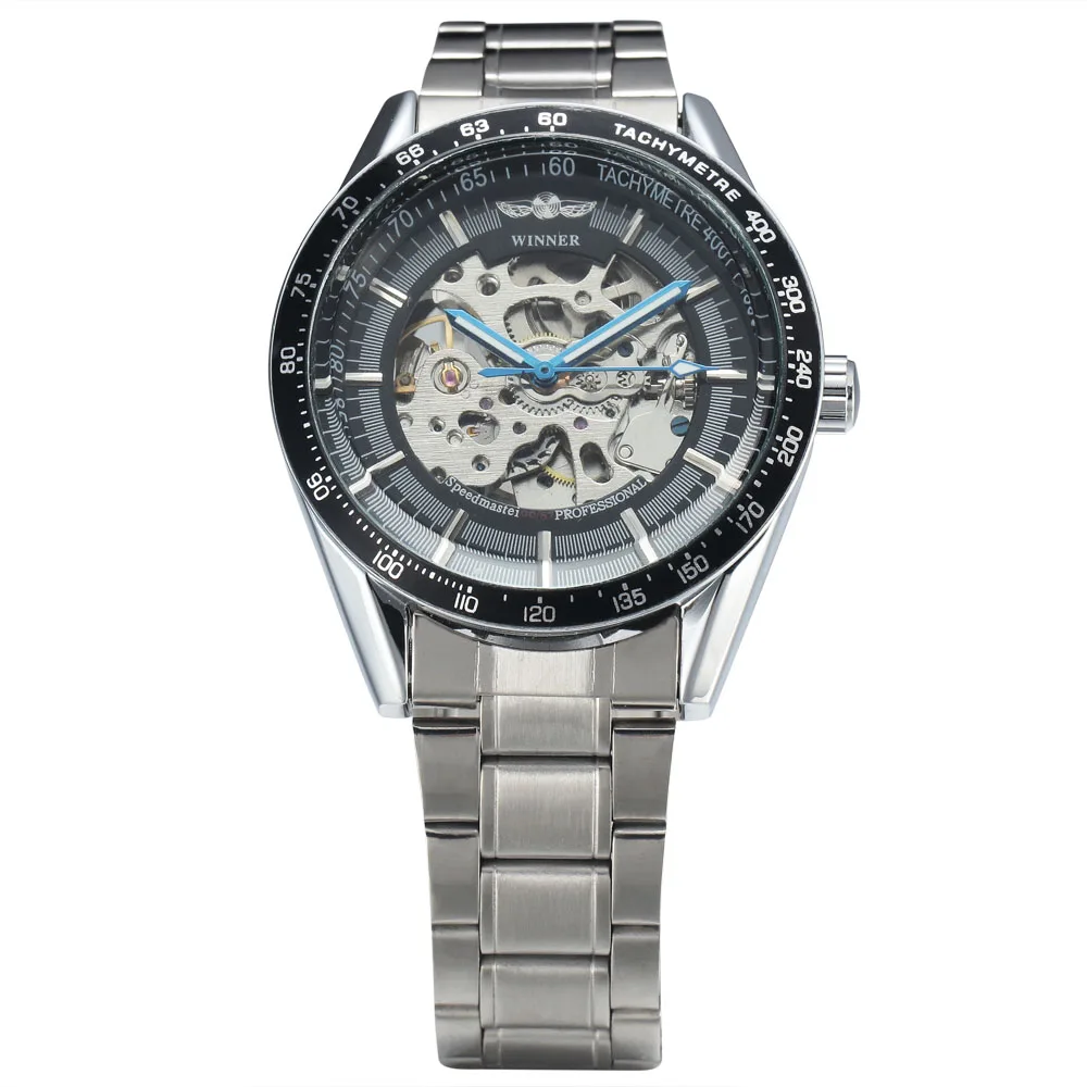 Часы WINNER мужские автоматические механические со стальным ремешком | Наручные