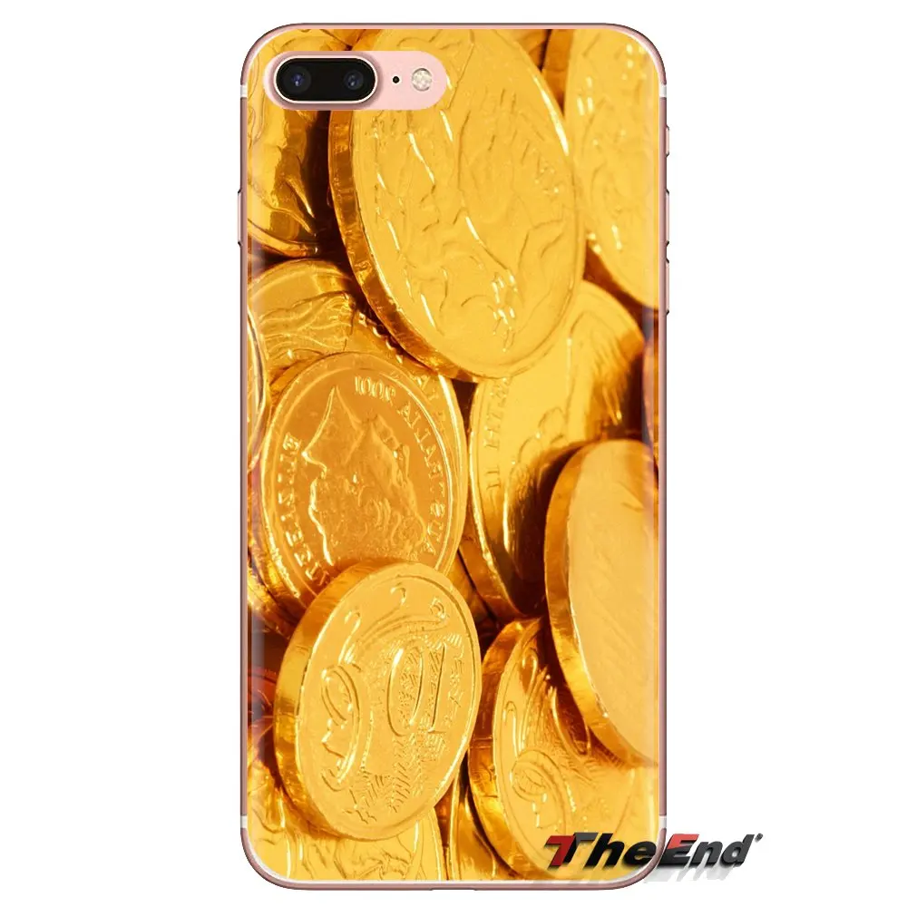 Мягкие чехлы с изображением золотых монет для Huawei G7 G8 P7 P8 P9 P10 P20 P30 Lite Mini Pro P Smart Plus