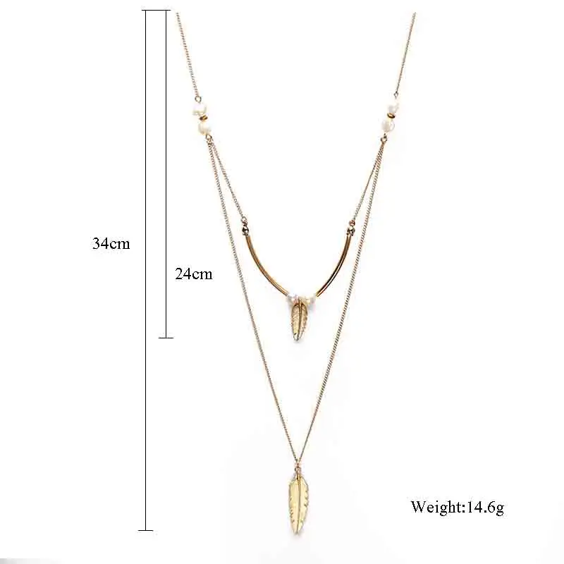 Gereit Collier Femme Романтический милое многослойное простая имитация жемчуг Золотые