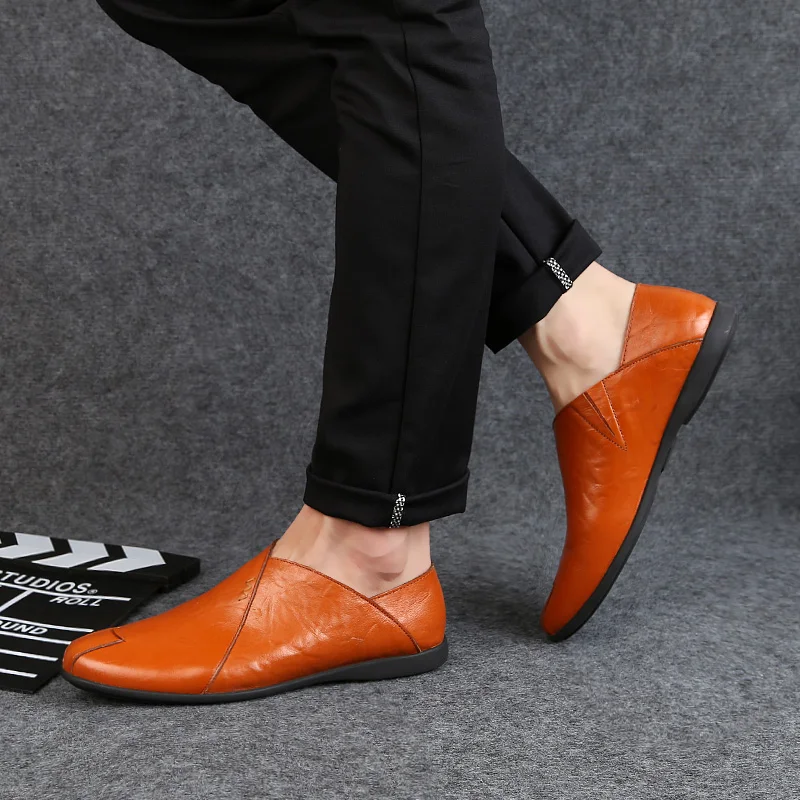 

2021 New Fashion Men's Casual Shoes Genuine Leather Loafers Man Big Size 36-47 Slip On Shoe Male Driving Shoes For Men Hot Sale