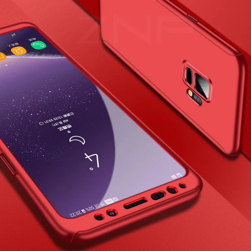ZNP 360 градусов противоударный чехол для телефона для samsung Galaxy S9 S8 Plus Note 8 9 чехол для samsung S7 Edge S8 защитный чехол s - Цвет: Red