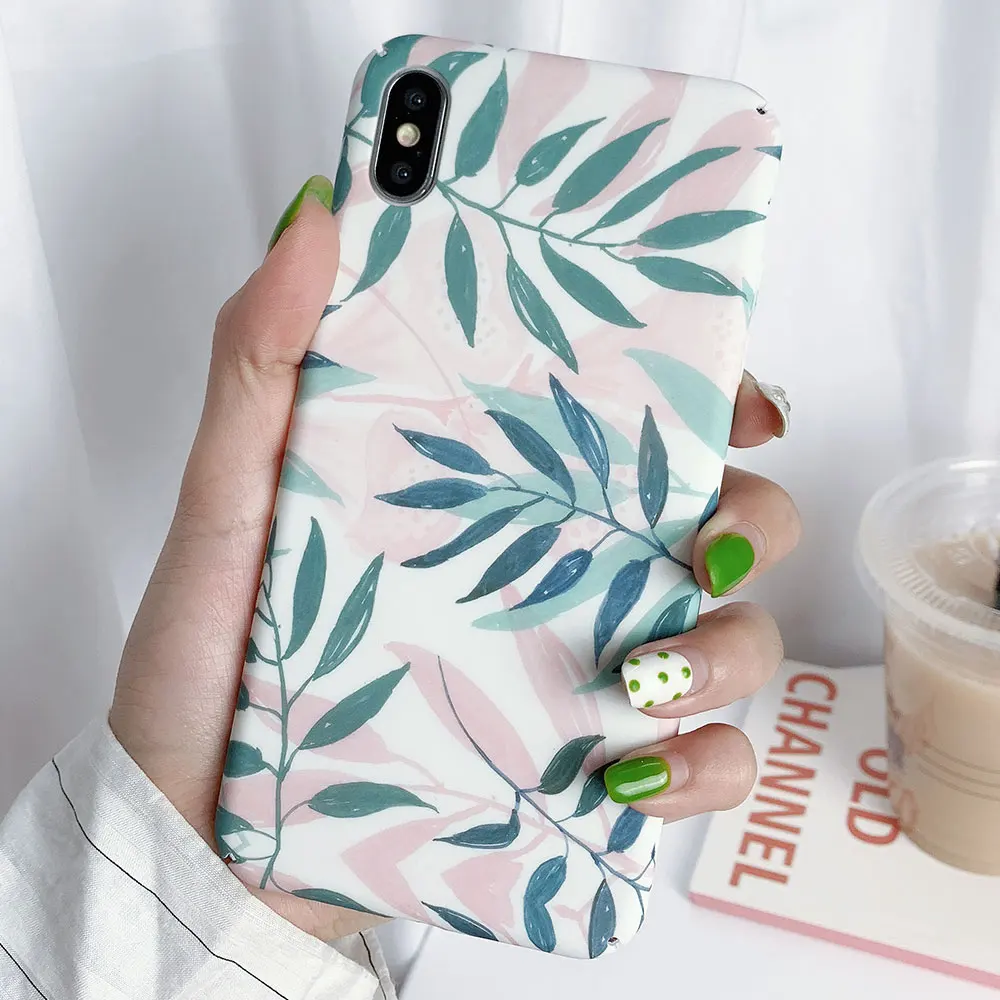 KISSCASE листья растений печати чехол для samsung Galaxy S10 A30 A50 A70 Plus S10E жесткий матовый