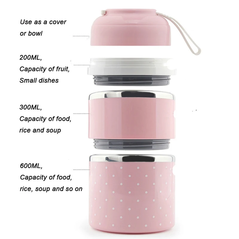 Портативный японский Ланч бокс герметичный из нержавеющей стали Bento детский