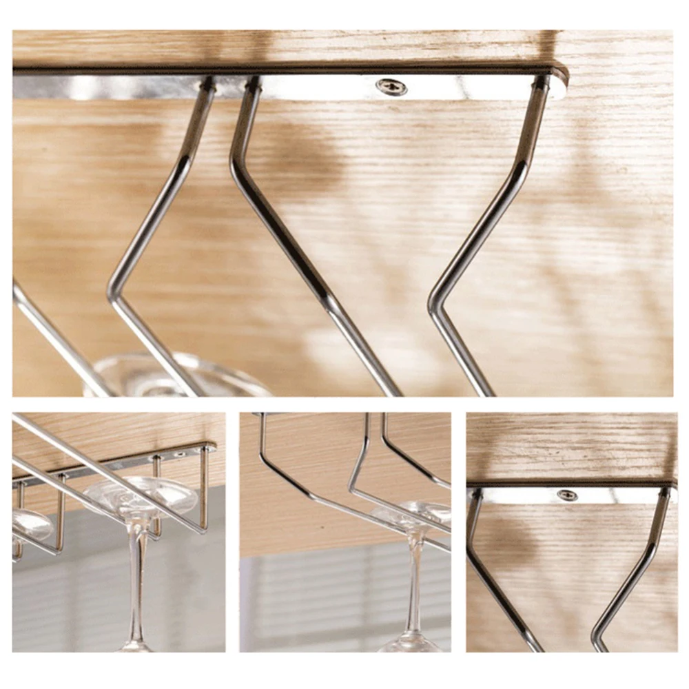 3 рядный держатель для Винных Бокалов из нержавеющей стали полка настенный