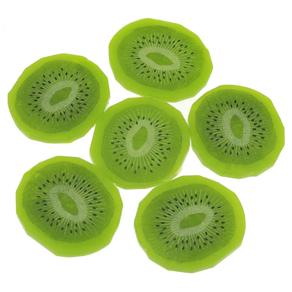10 шт. Мини Искусственные фрукты моделирование ломтики Kiwifruit поддельные искусственные фрукты модель вечерние кухонные Свадебные украшения