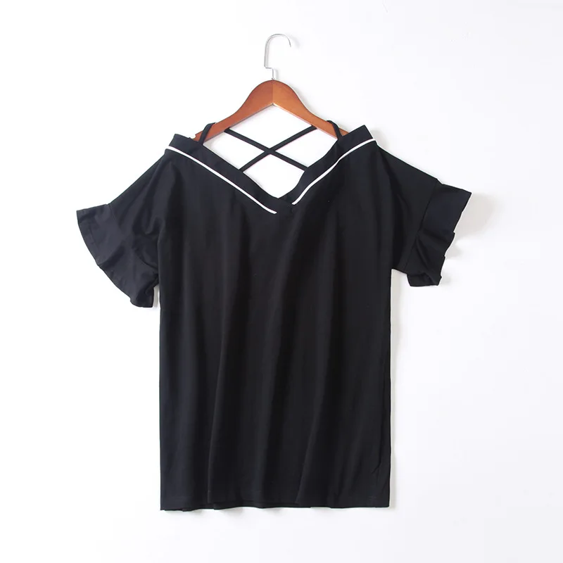 Весна/Лето 2019 плюс Размеры Повседневная футболка женская одежда модные
