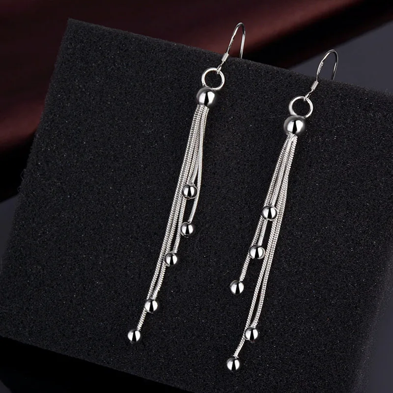 Fashion Korean Long Tassel Earrings For Women Accessories Jewelry Retro White Color Beads 2019 boucle d'oreille Gift | Украшения и
