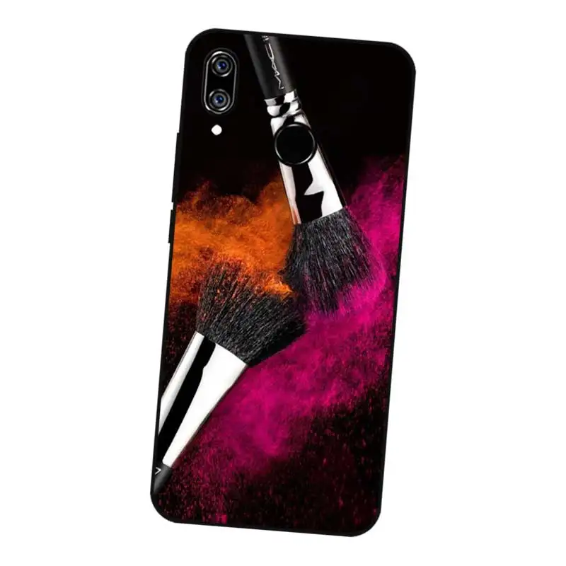 N350 Makeup Brush Painting Black Silicone Case Cover For Huawei Nova 2 2i 2S 3 3e 3i 4 4e Enjoy 8 Plus |