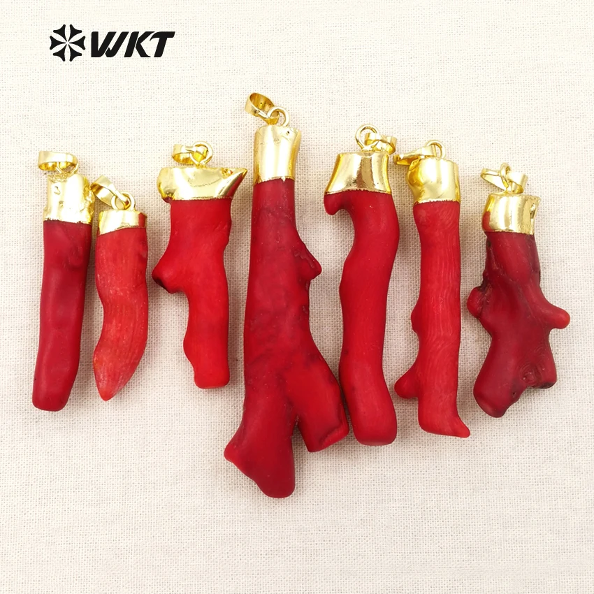 WT P245 WKT оптовая продажа подвески из натурального красного кораллового дерева