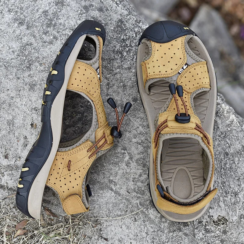 BomKinta New Style Men Sandals Comfortable Beach Shoes Anti-Slippery Summer Handmade Wading Fast Free Shippng | Обувь