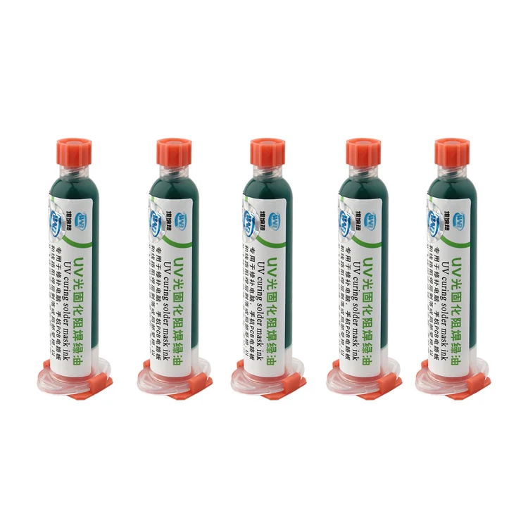 Green WNB 5 шт./компл. 10 мл УФ маска припоя BGA PCB Краски предотвращает коррозию дуги 10CC паяльной пасты поток PCB УФ Фоточувствительный чернила масла - Цвет: Green