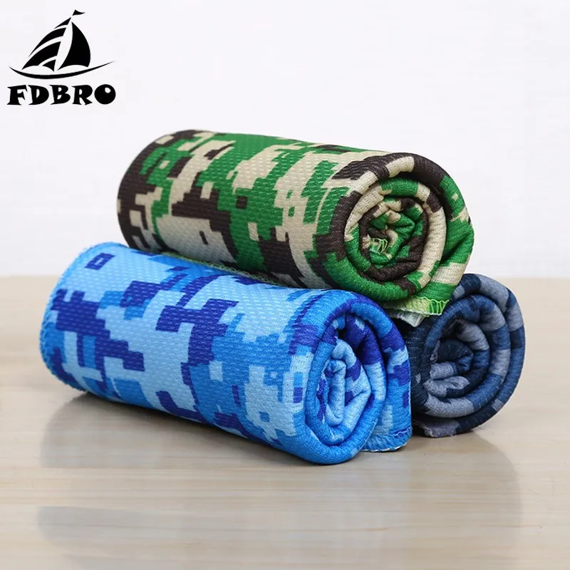 FDBRO спортивное полотенце с камуфляжным принтом быстросохнущее для фитнеса