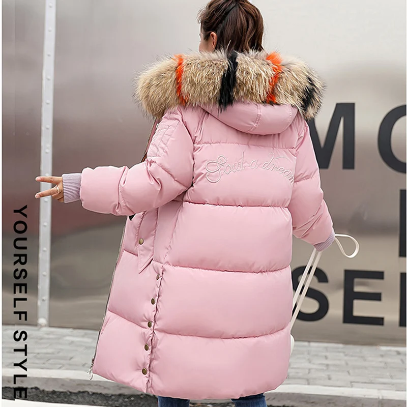 Big Fur Collar 2018 Winter Jacket Women Hooded Long Parka Cotton Padded Thicken Warm Coats Plus Size Casaco Feminino | Женская одежда