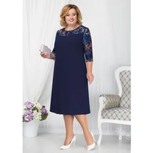 Размера плюс платья для женщин 4xl 5xl 6xl красный темно синий
