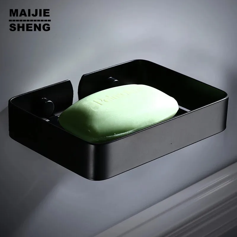 

Black SUS304 soap holder bathroom soap box wall shampoo dispenser shelf bathroom shelf black wall soap rack