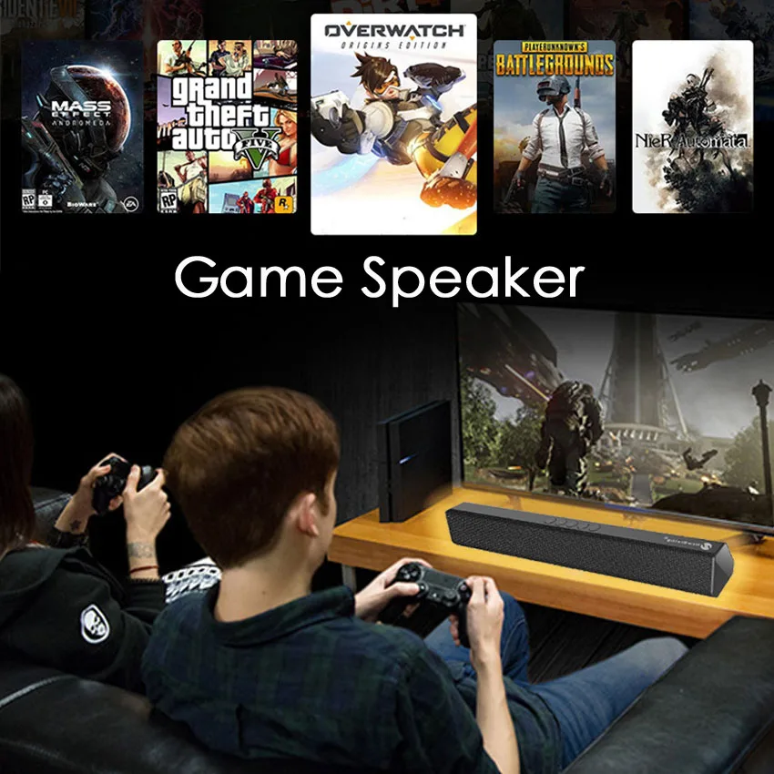 Funelego Bluetooth Mini Sound Bar TV Speaker Portable Radio FM TF Handsfree Home Stereo 10W PC Wireless Soundbar For Samsung | Электроника
