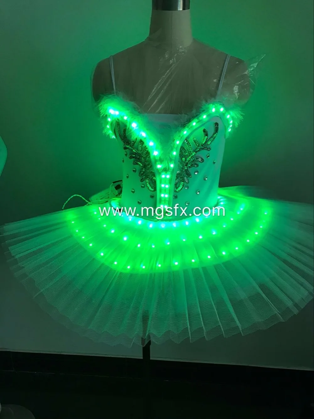 

color change remote Led light up ballet dance skirt Luminous performance dress nightclub party dancewear Ballroom Glowing dress