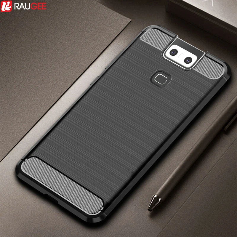 Чехол из ТПУ для ASUS Zenfone 6 ZS630KL противоударный мягкий чехол углеродного волокна