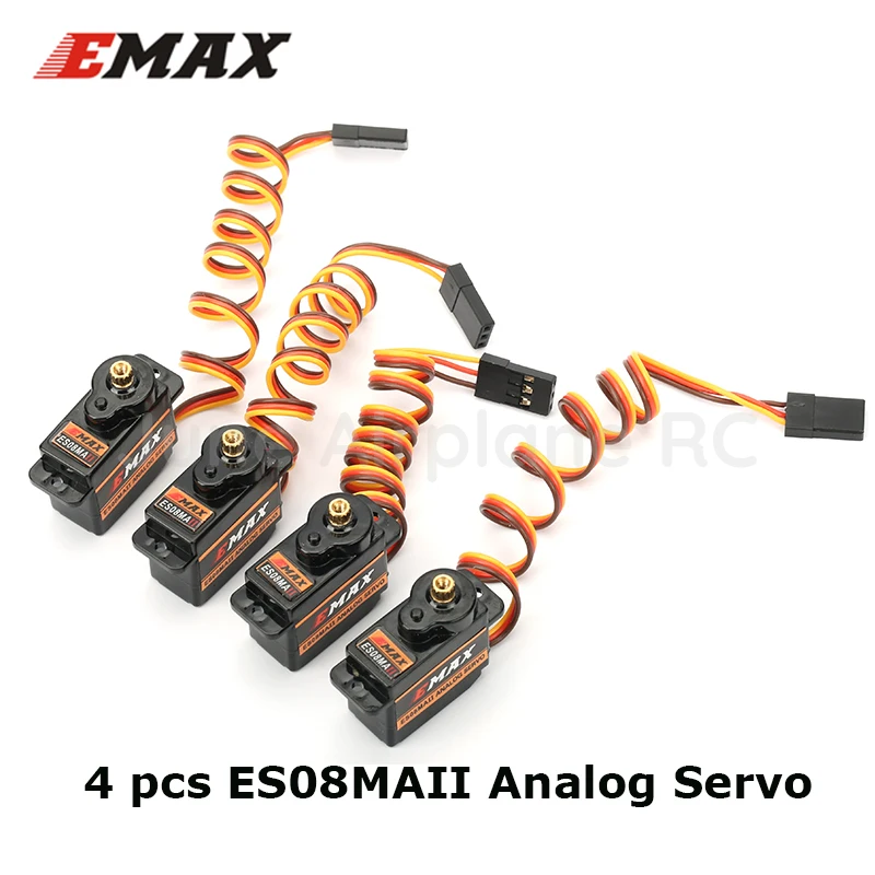 Фото 4 шт Оригинал EMAX ES08MA II Мини из металла Шестерни Аналоговый сервопривод 4 шт Оригинал EMAX ES08MA II Мини из металла Шестерни Аналоговый сервопривод