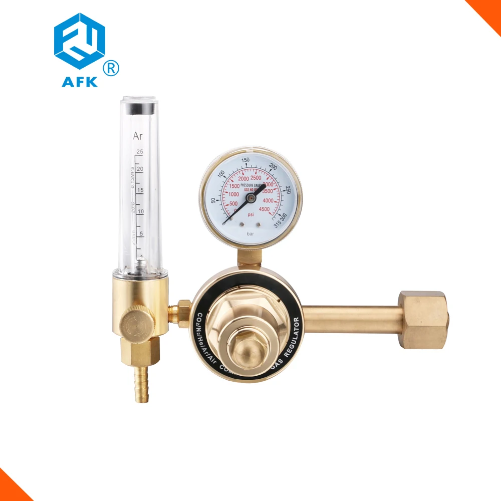 High pressure regulator 4500PSI gauge Co2 Argon Nitrogen gas pressure regulator with flowmeter