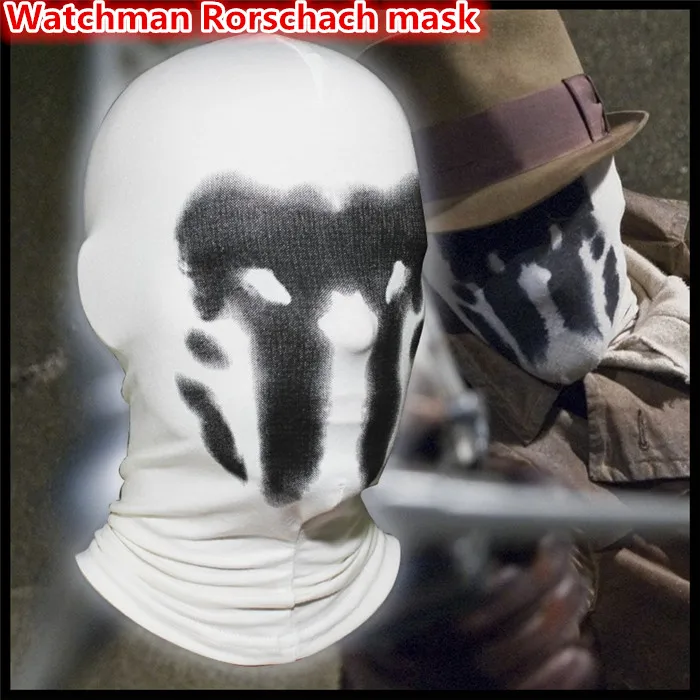 Высокое качество Новые Rorschach маска для сторожа Косплэй костюм Хэллоуин головные