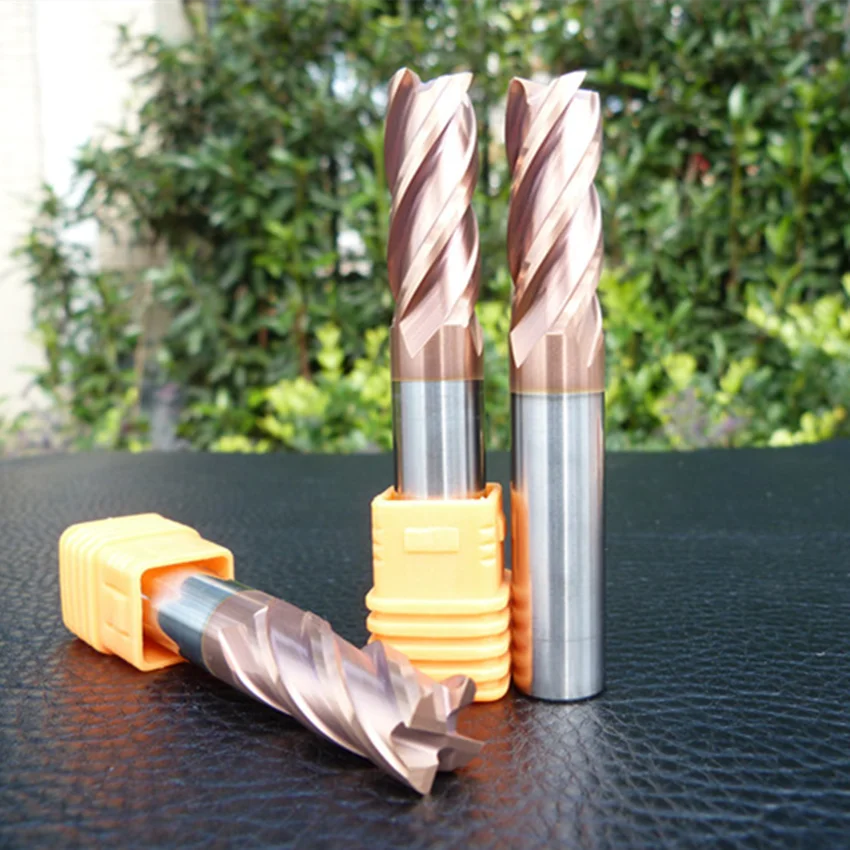 

VHM Cutting HRC55 4Flute 4mm Alloy Carbide End Milling Tungsten Steel Milling Cutter End Mill PVD Coating 1pcs