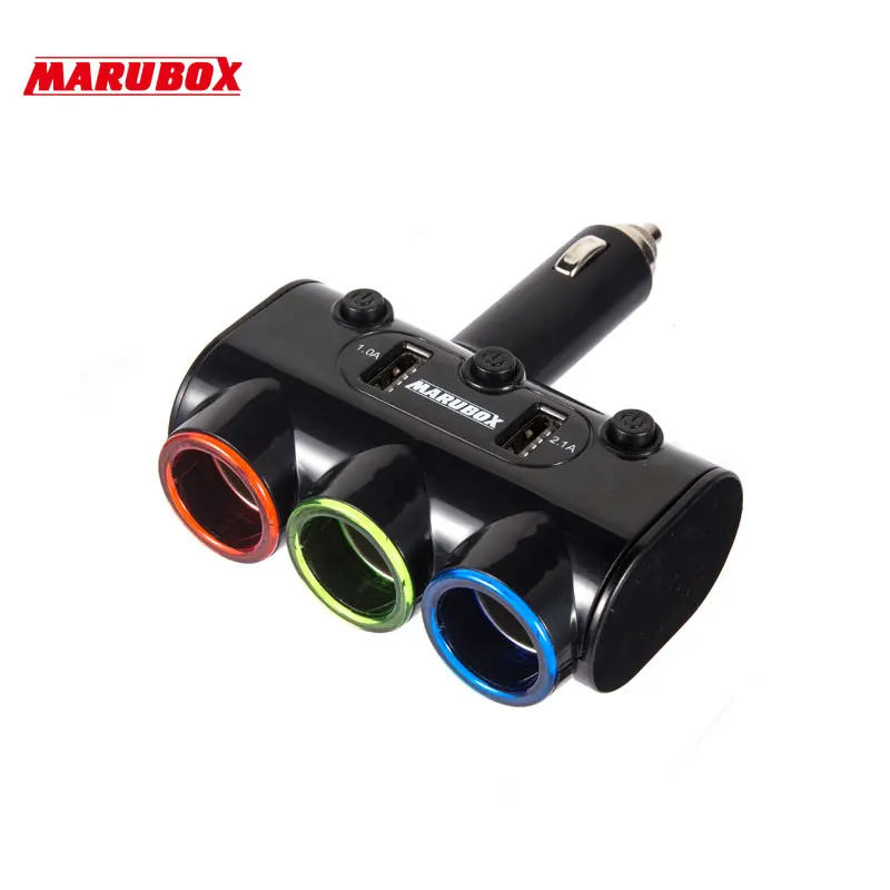 Marubox M10 Разветвитель прикуривателя 2 USB 3.1A регулировка угла наклона 3 гнезда