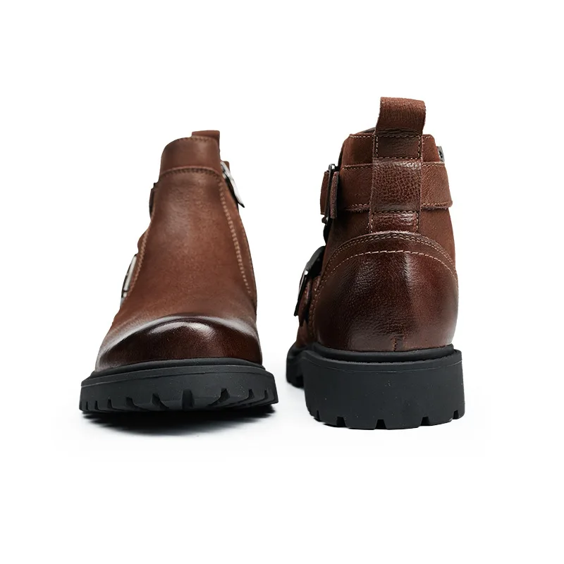 New Middle Help Martin Boots High Shoes Men's Leather Trend Retro | Обувь
