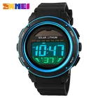 SKMEI бренд солнечной энергии мужские электронные спортивные часы уличные военные светодиодный часы цифровые наручные часы Relogio Masculino 1096