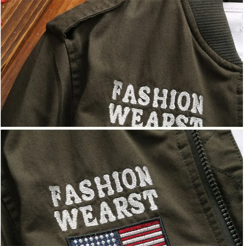 Pure cotton thickening fleece lining jacket men baseball style army green coats 2019 new autumn winter collection | Мужская одежда