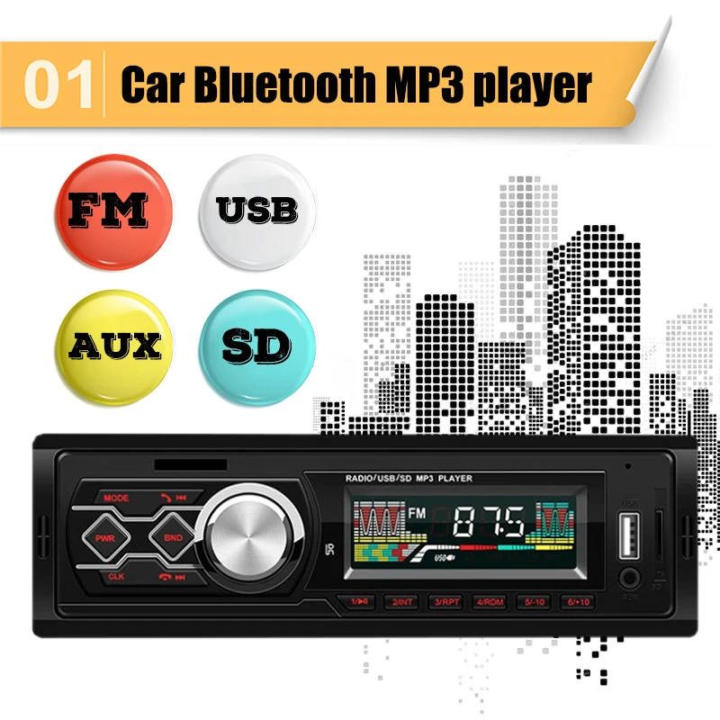 FM радио Handsfree AUX модулятор Bluetooth автомобильный стерео аудио плеер TF USB авто