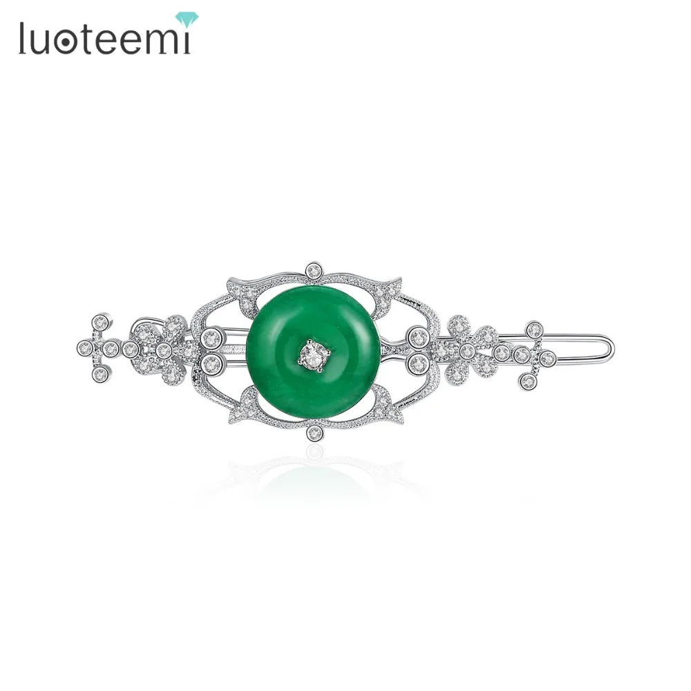 LUOTEEMI дизайнерские классические Заколки для женщин Свадебные блестящие