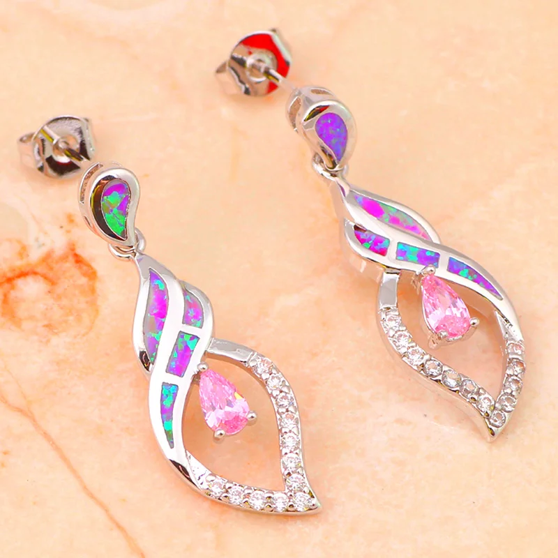 Розовый циркон Сияющий циркония Модные украшения Оптовая и розничная фиолетовый