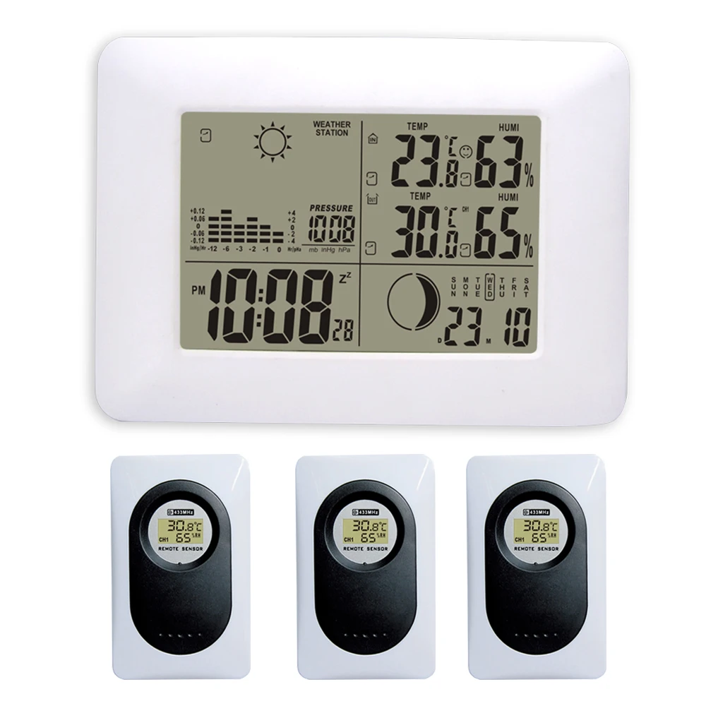 DYKIE Синяя подсветка RF Цифровая беспроводная метеостанция с крытым наружным