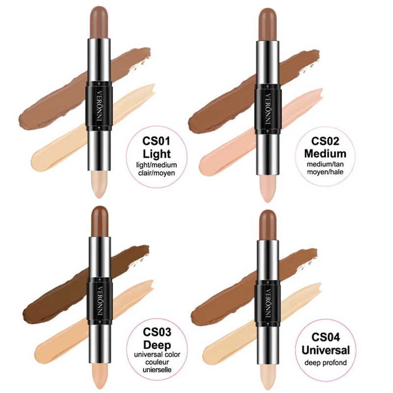 Women Professional Highlighter Double-ended Concealer Face Contouring Corrector Pen Foundation Makeup Concealer Stick Cream