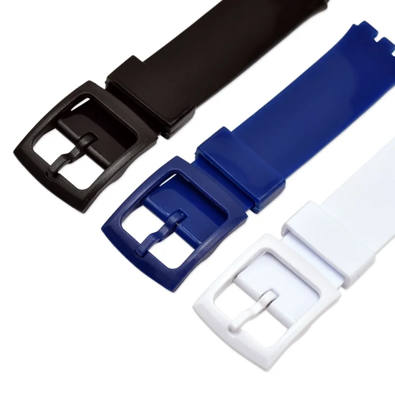 Модные спортивные ремешки для часов Swatch, Силиконовый водонепроницаемый резиновый ремешок для часов 16 мм 17 мм 19 мм, сменные мужские ремни для мужчин и женщин