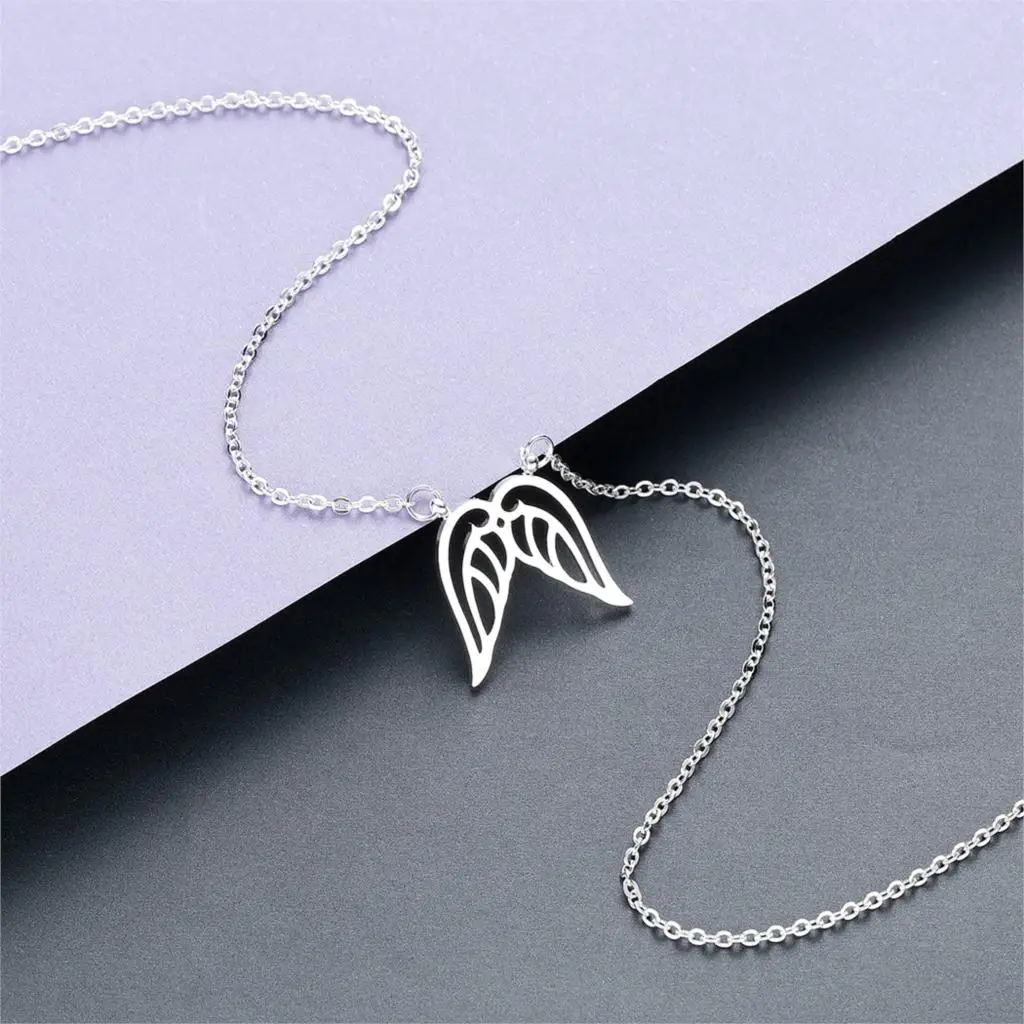 Золотое ожерелье с крыльями ангела женская подвеска желтым золотым крылом