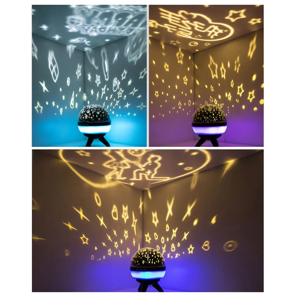 Starry Sky Projector Night Light USB Battery Power LED Luminaria Novelty Lamp Nightlight Illusion for Children Baby | Освещение