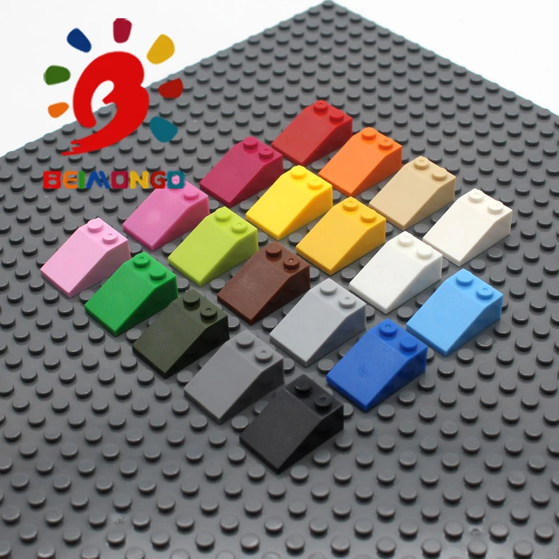 Бесплатная доставка! BEIMONGO строительные блоки черепица 2x3 Наклонный кирпич 25 100 шт