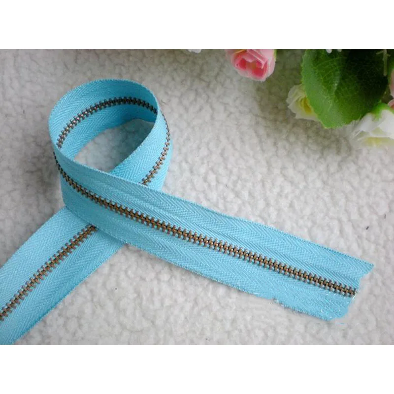 blue Meetee 3 ярдов металлическая молния бронзового цвета 3# размер DIY аксессуары ручной работы u-образный код стоппер ползунки для одежды сумочка Сумочка поставка кошелька - Цвет: blue