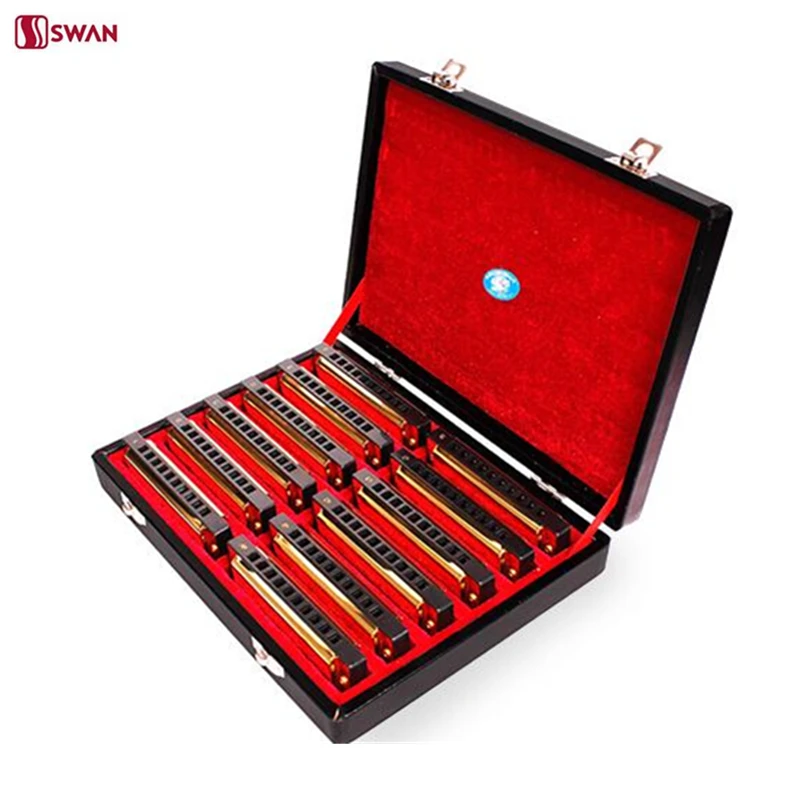 Swan 10 Отверстие 20 Тон Гармоника Старший Диатоническая Блюз Арфа/B/C/D/E/F/G/#/C #/D #/F #/G #