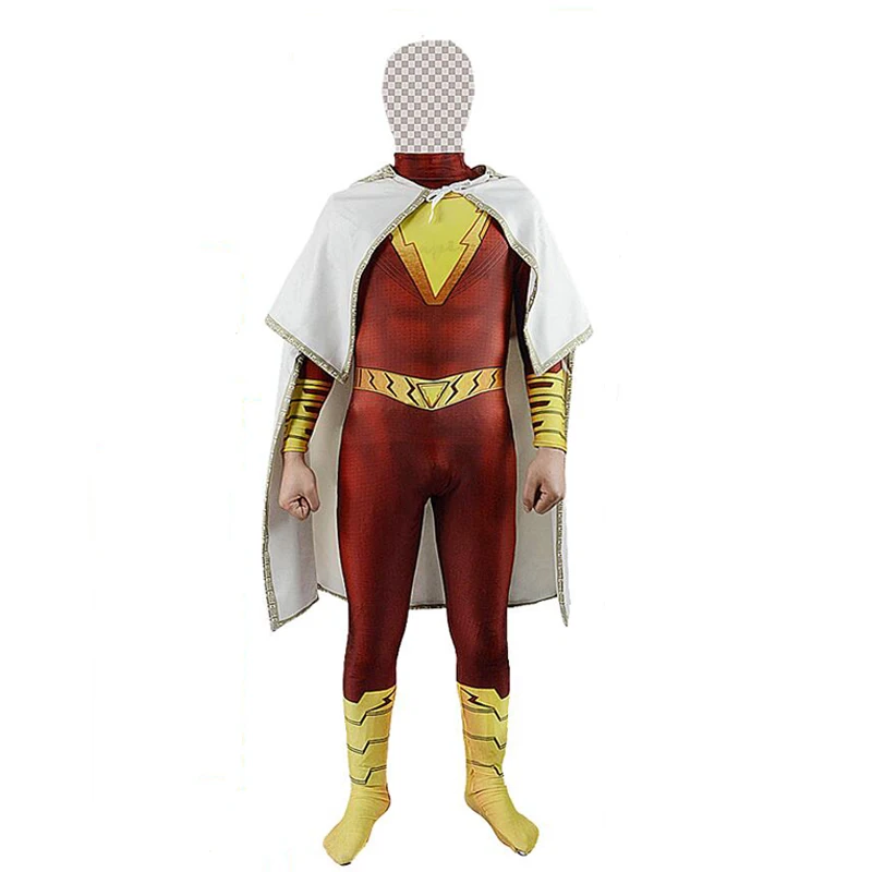 Shazam Косплей фильм Марвел Капитан Хэллоуин костюм Billy Batson необычный комбинезон