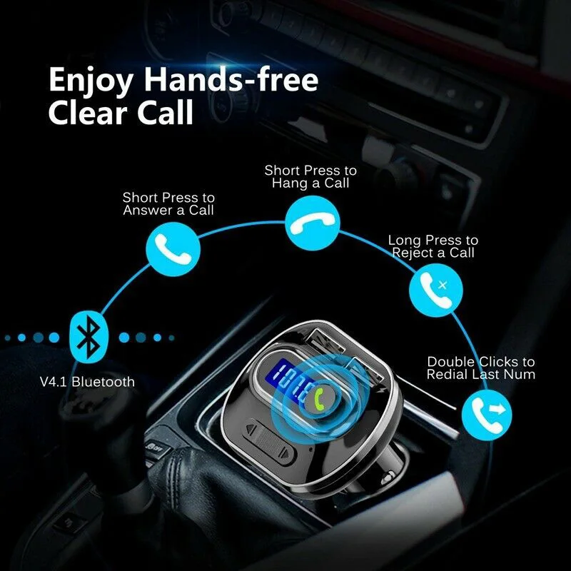 Беспроводной Bluetooth Автомобильный Handsfree AUX аудио приемник FM адаптер USB зарядное
