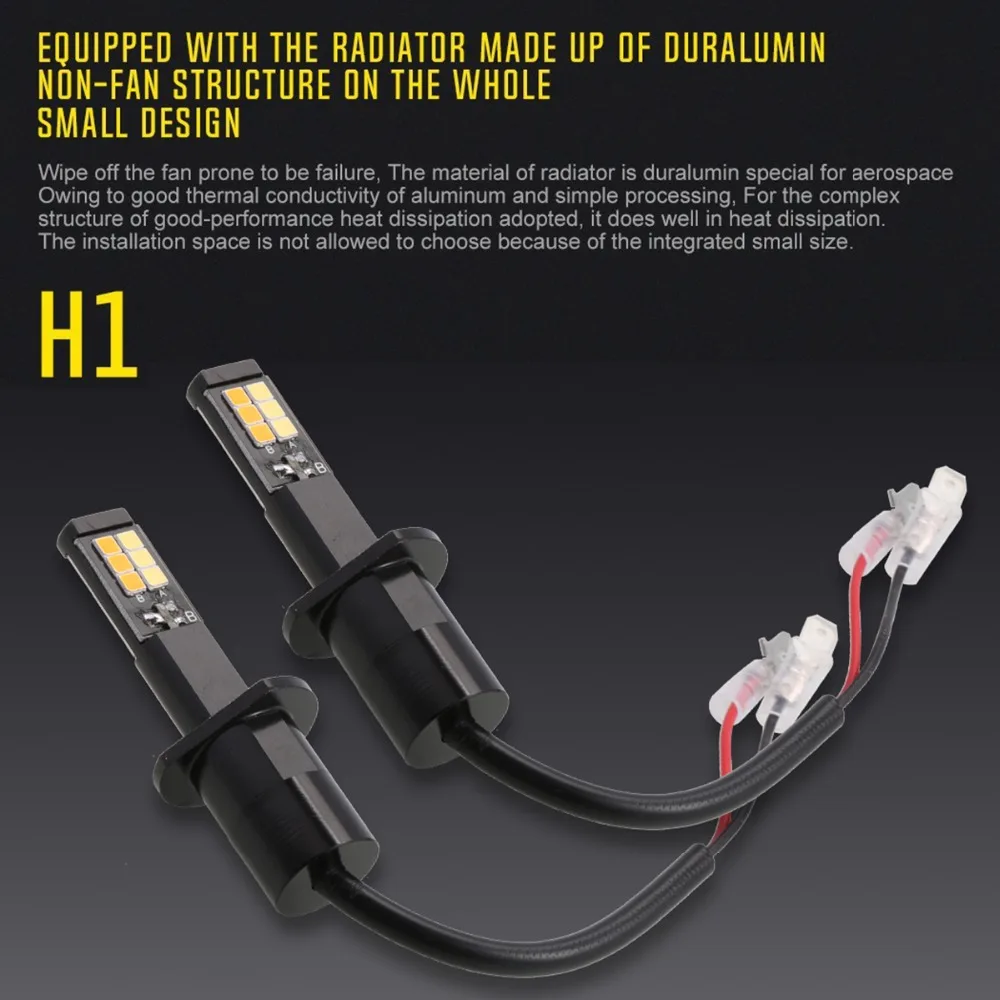1 pair 9-32V H1 LED Light 180W 18000LM COB Waterproof LED Headlight Bulb 6500K Automatic Headlamp CSP LED chips Bulb