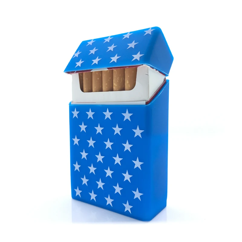 Вмещает 20 сигарет силиконовый чехол для с фиолетовыми звездами Модный