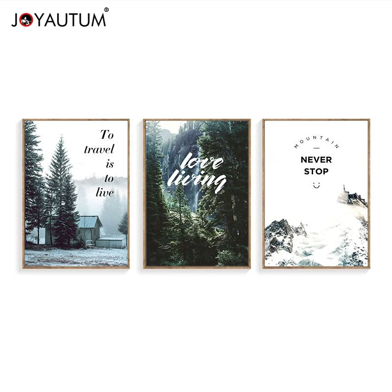 Joyautum Nordic лес Плакаты печать роспись стены фотографии для Гостиная Книги по