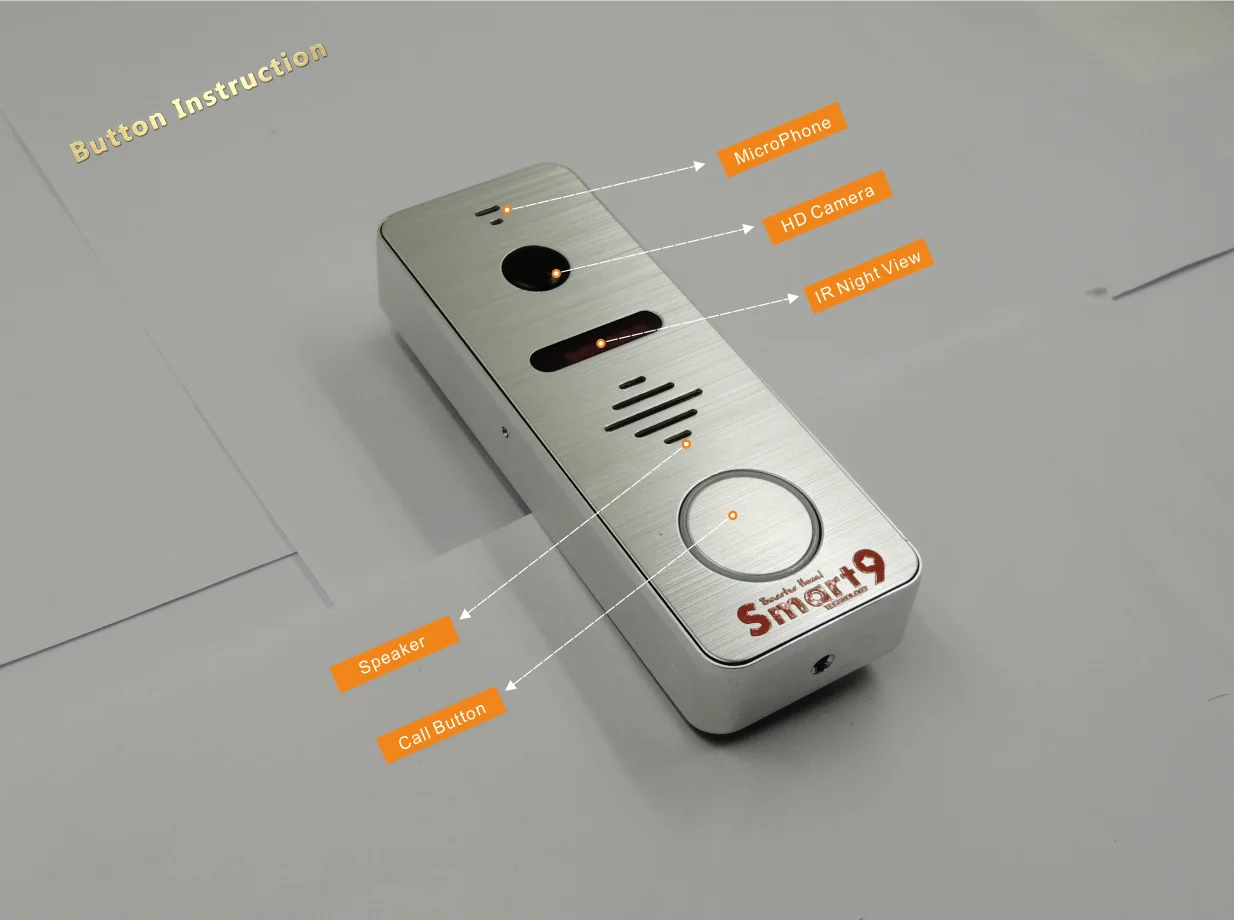 Smart9 видеодомофон, HD VDP DIY комплект, видео домофон, 4 провода дверной звонок системы, HD ИК дверная камера с " крытой панелью монитора