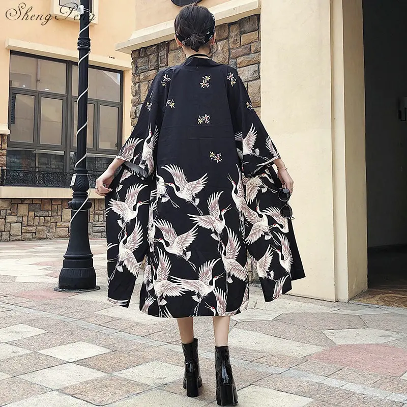 Женское кимоно yukata Кардиган с длинным рукавом кардиган в традиционном стиле